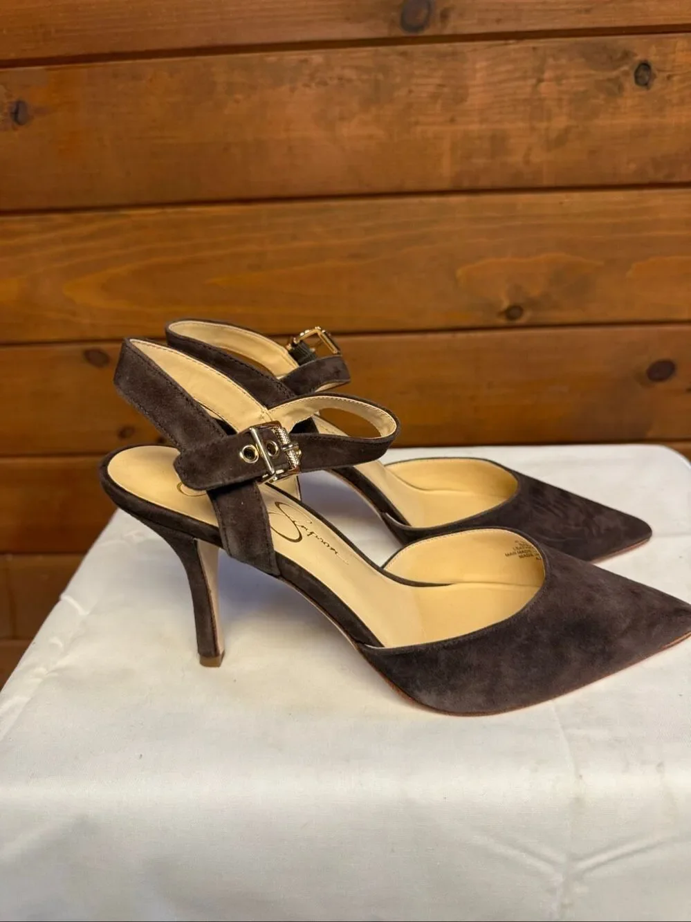Jessica Simpson Miliny slingback pumps Brown Suede Sz 8 NWOB